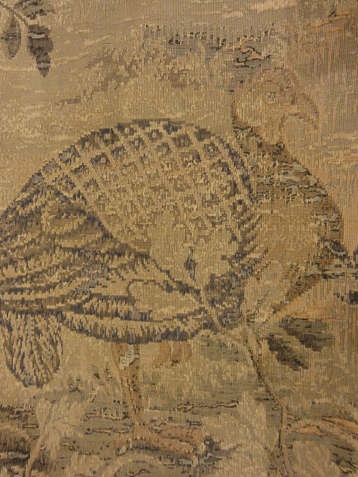 27167 Antique Belgium tapestry with condition issues