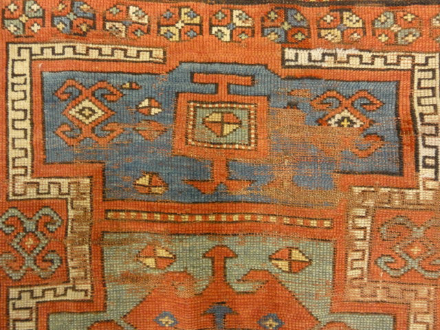 30096 Antique Fachralo Kazak Rare Prayer Rug from Caucasus