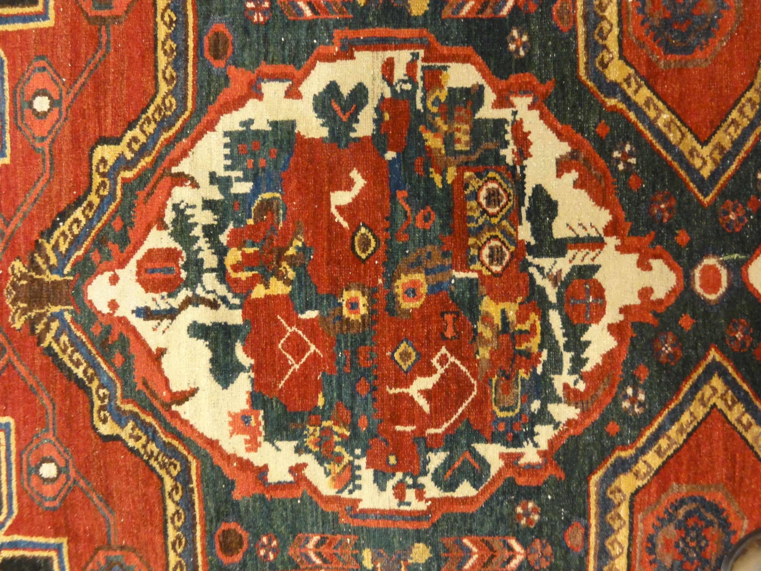 Antique Armenian Gole Farangi Rug A piece of woven antique carpet art sold by the Santa Barbara Design Center Rugs and More.