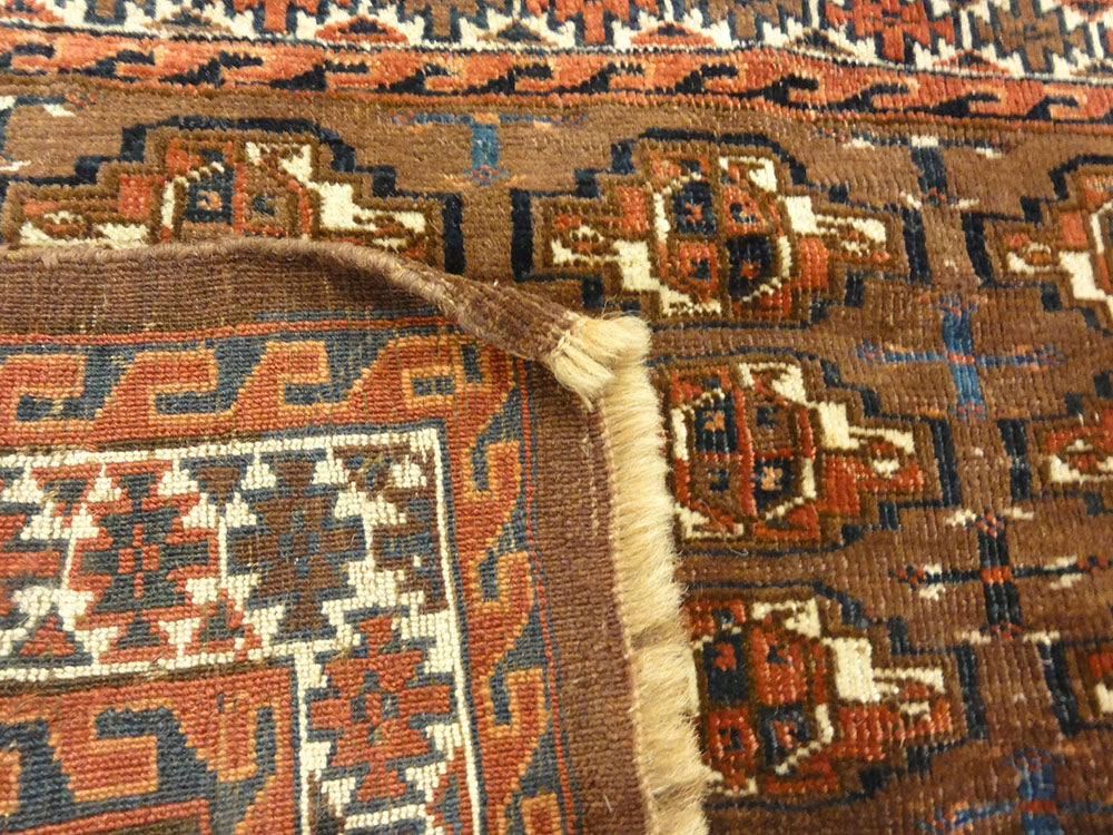 Antique Yomud Chuval Bagface from Turkestan. A piece of genuine authentic woven carpet art sold by Santa Barbara Design Center, Rugs and More.
