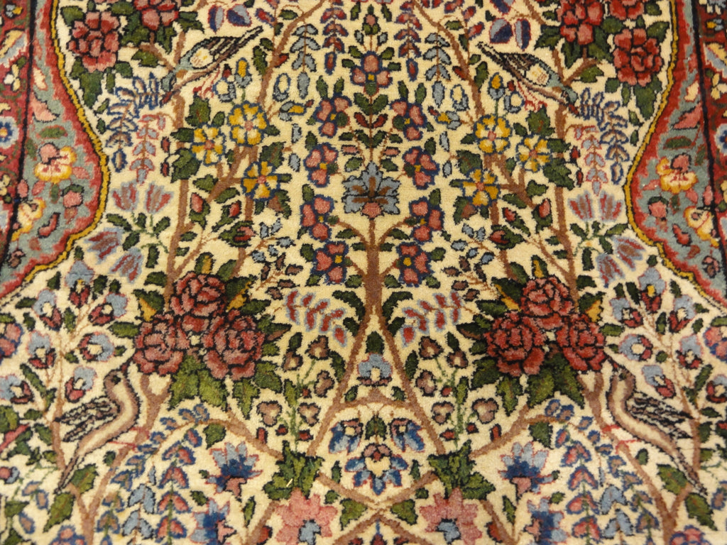 Antique Persian Garden of Paradise Kerman Rug Genuine Authentic Intricate Woven Carpet Art Santa Barbara Design Center Rugs and More