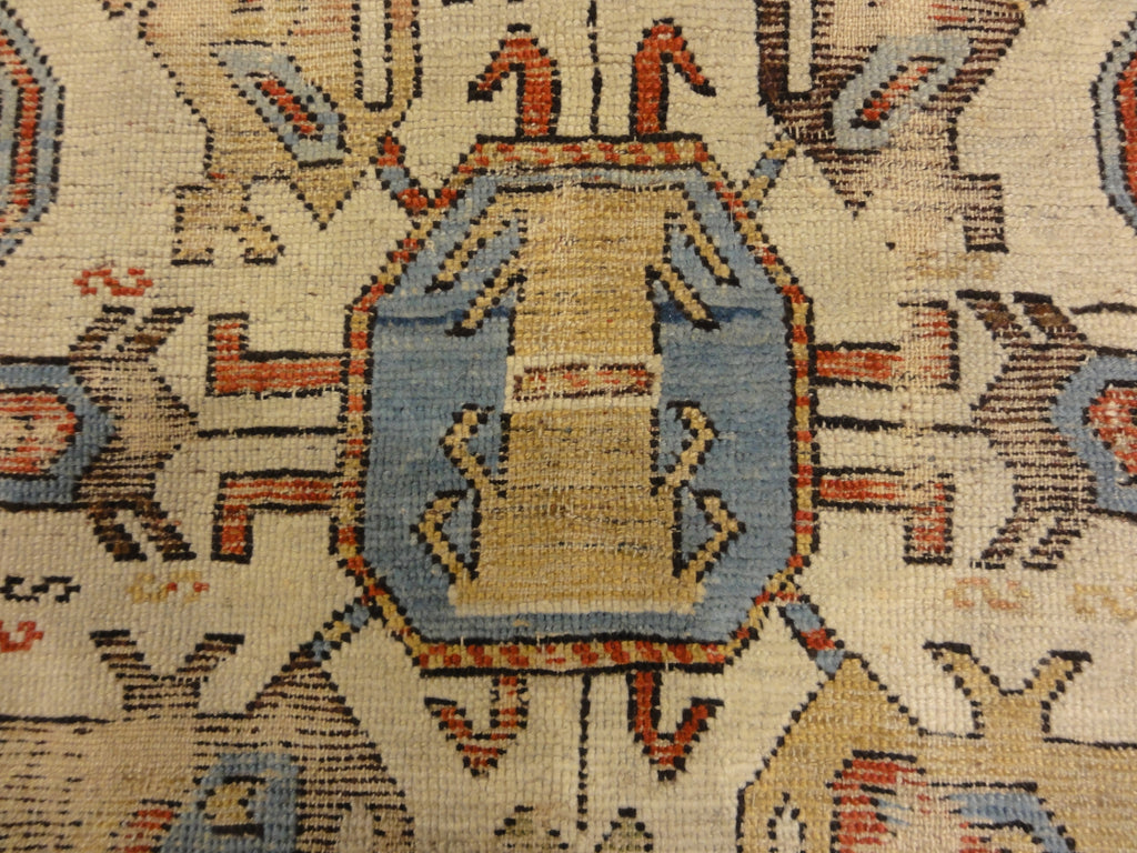 Antique Early Caucasian Proto Northern Kurdish Rug Circa 1700s. A piece of antique woven carpet art sold by Santa Barbara Design Center, Rugs and More.