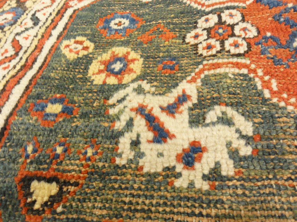 Antique Turkish Bergama Rug. A piece of genuine woven carpet art sold by the Santa Barbara Design Center and Rugs and More.