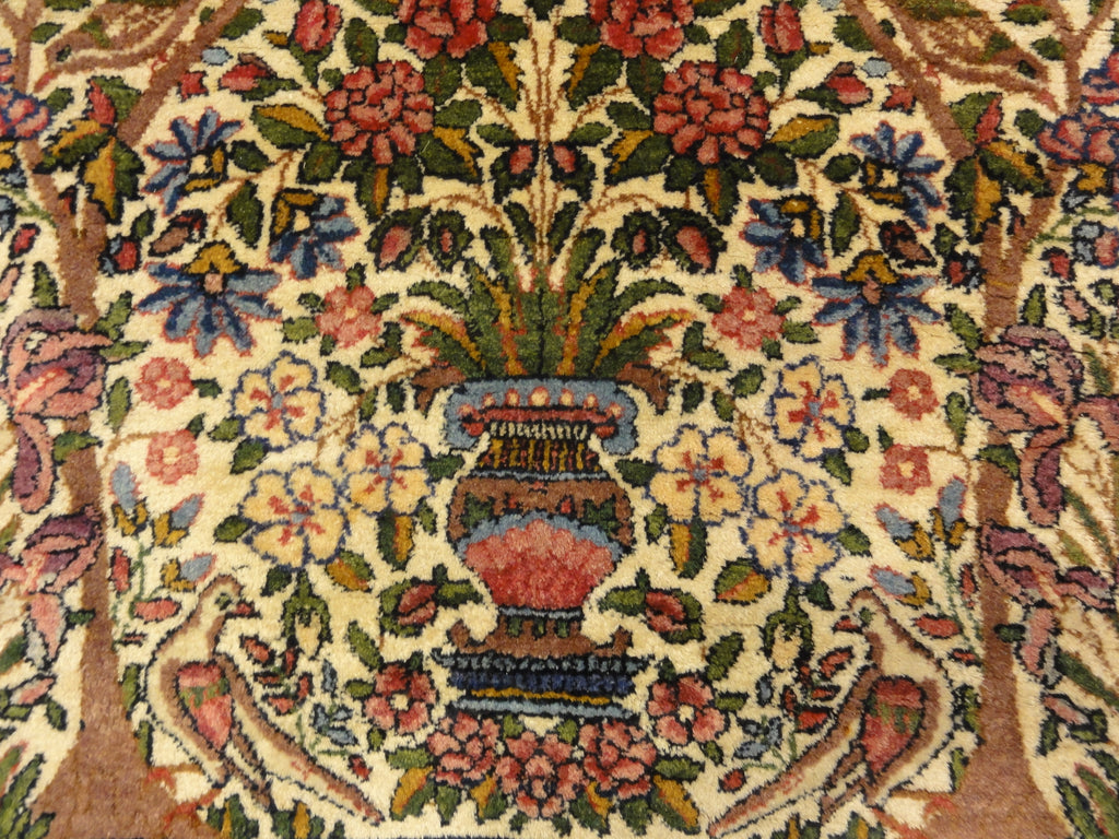 Antique Persian Garden of Paradise Kerman Rug Genuine Authentic Intricate Woven Carpet Art Santa Barbara Design Center Rugs and More
