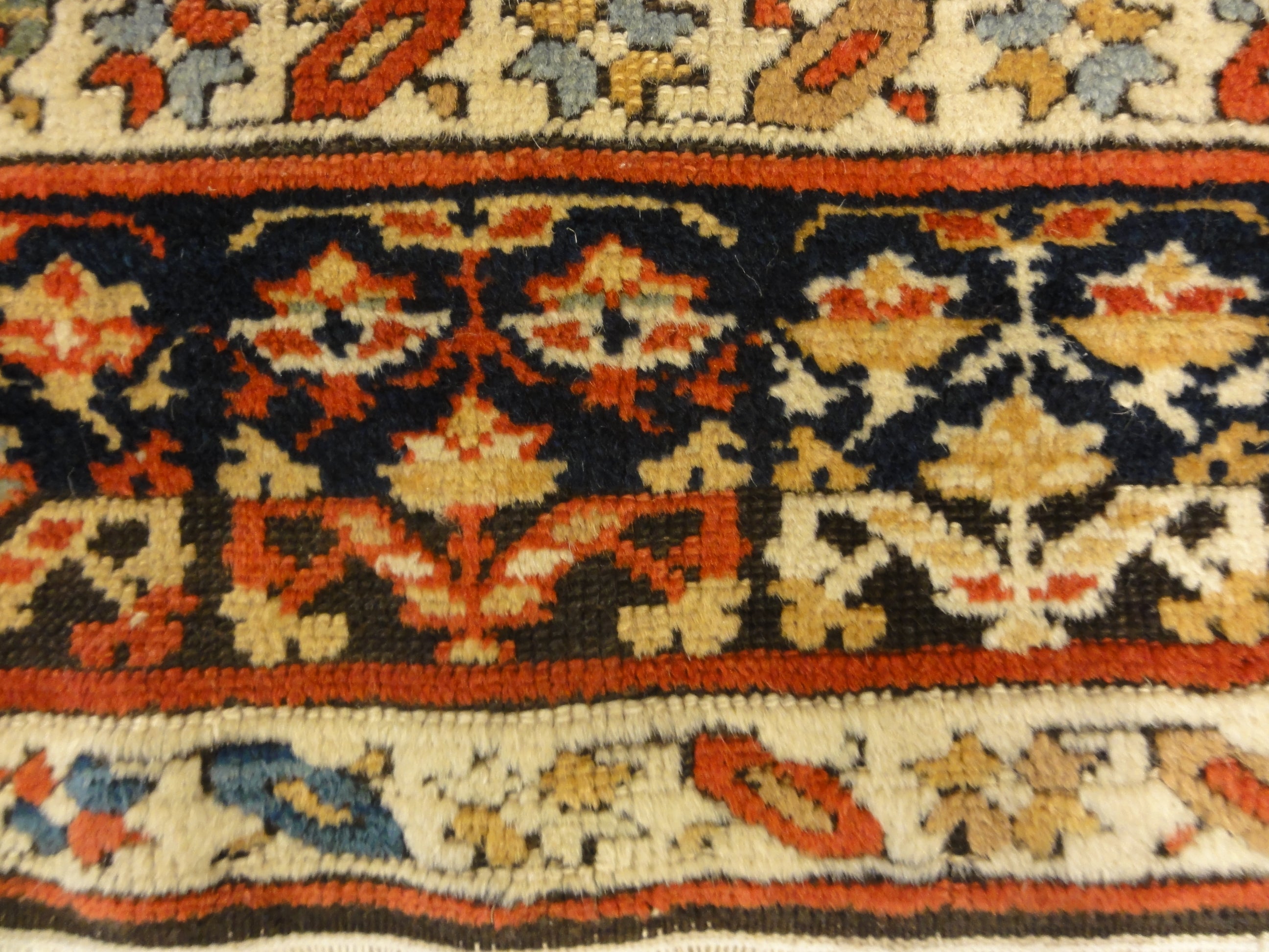 Proto Shahsavan Soj-Bolagh rug ca. 1800 in perfect condition. Classical Tribal art from Kourosh Collection. World class tribal rug at its best.