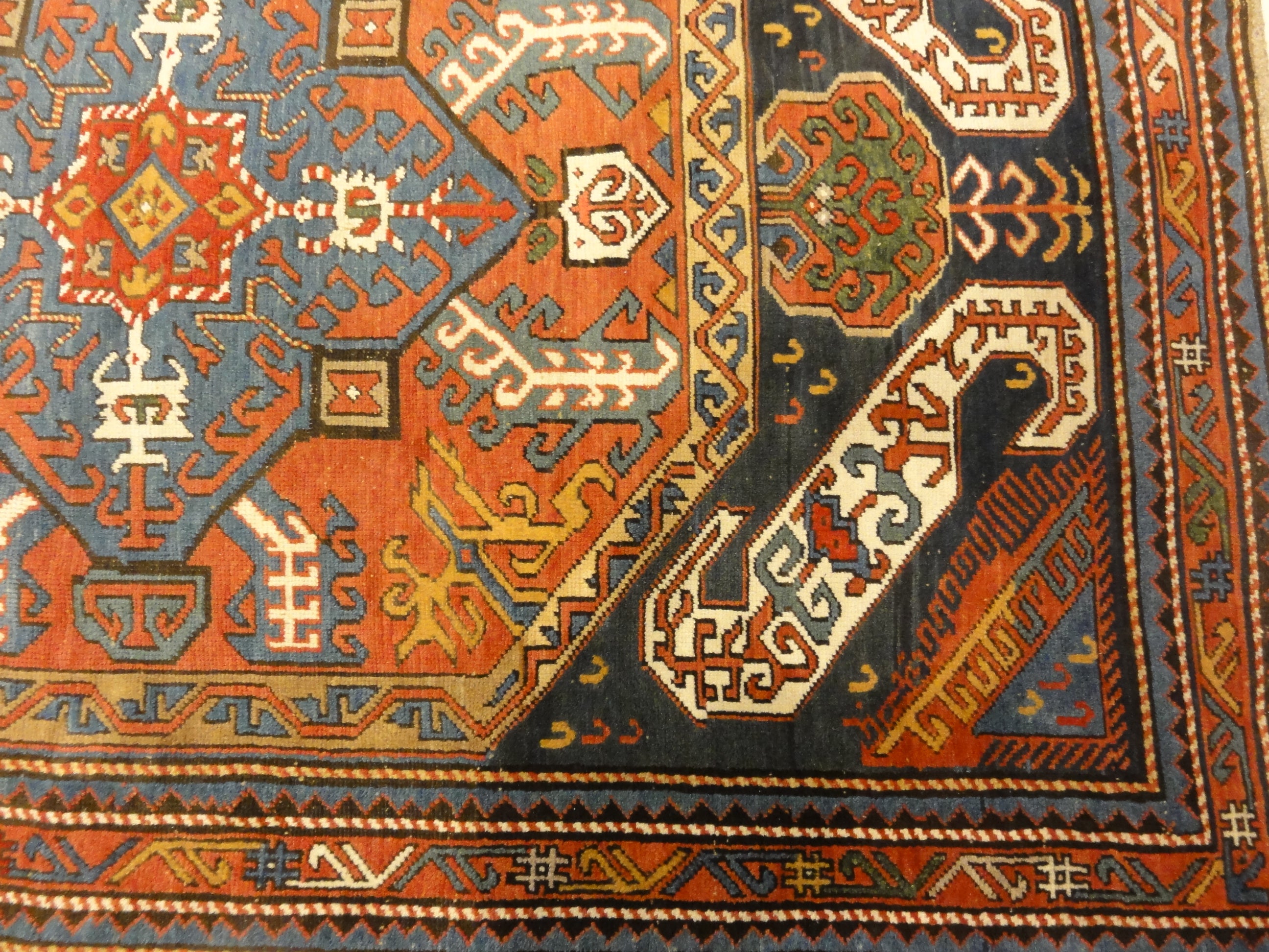 30701 Antique Dragon Kazak Kasim usak ca 1875