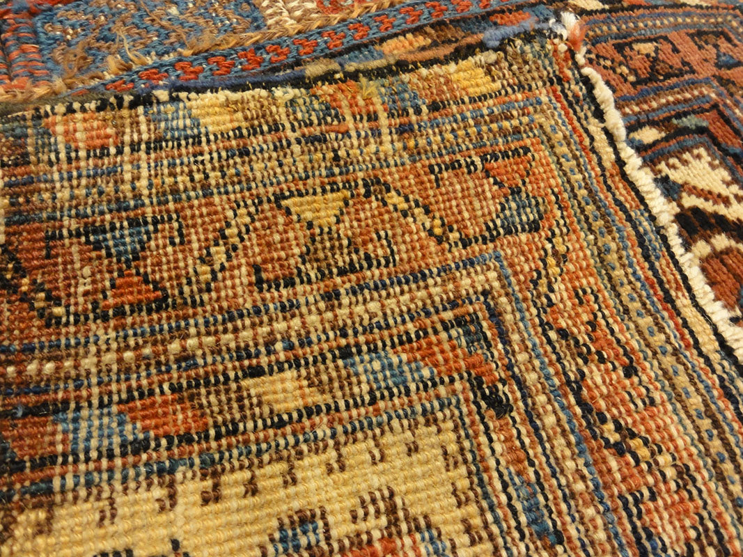 Antique Botteh Afshar Bagface. A piece of antique woven carpet art sold by Santa Barbara Design Center Rugs and More in Santa Barbara, California.
