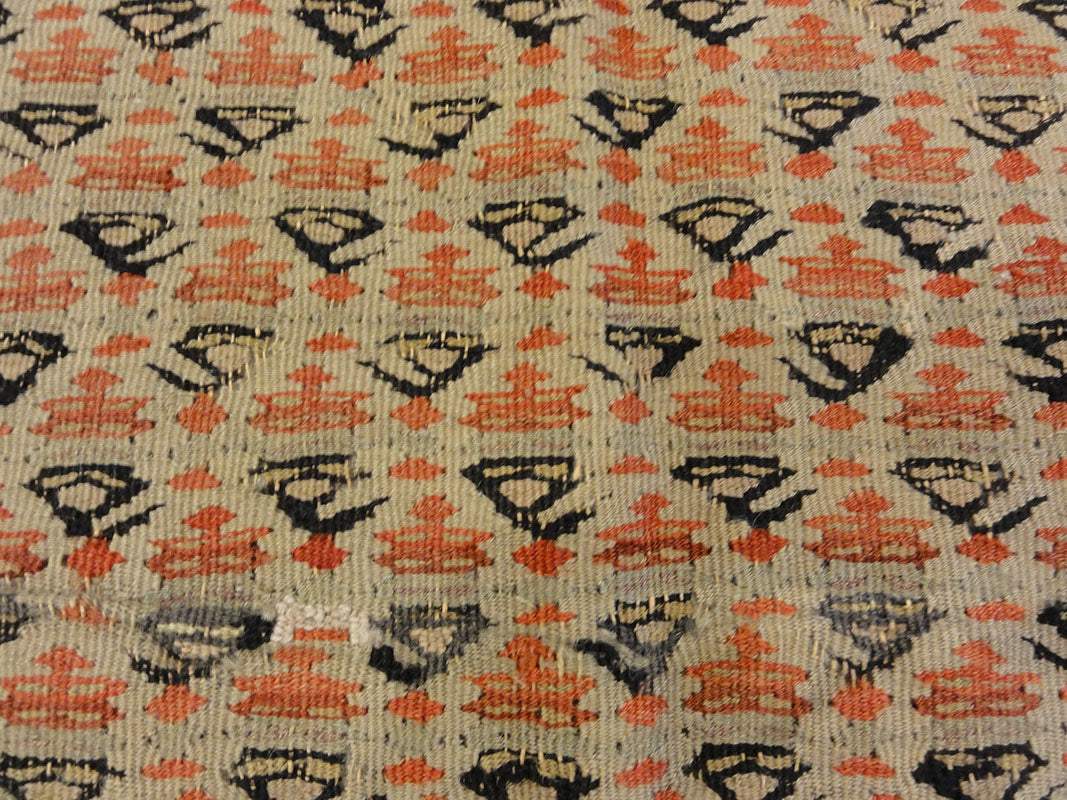 Antique Senneh Second Half of 19th Century. A piece of antique woven carpet art sold by Santa Barbara Design Center Rugs and More Santa Barbara California