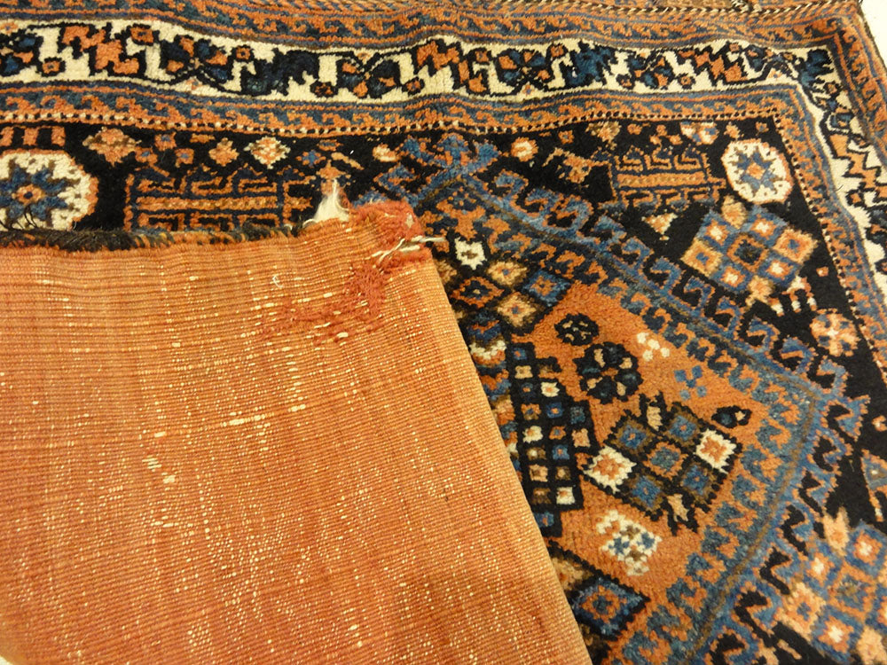 Antique Afshar Bag Circa 1880 Perfect Condition. A piece of genuine authentic antique woven carpet art sold by Santa Barbara Design Center Rugs and More