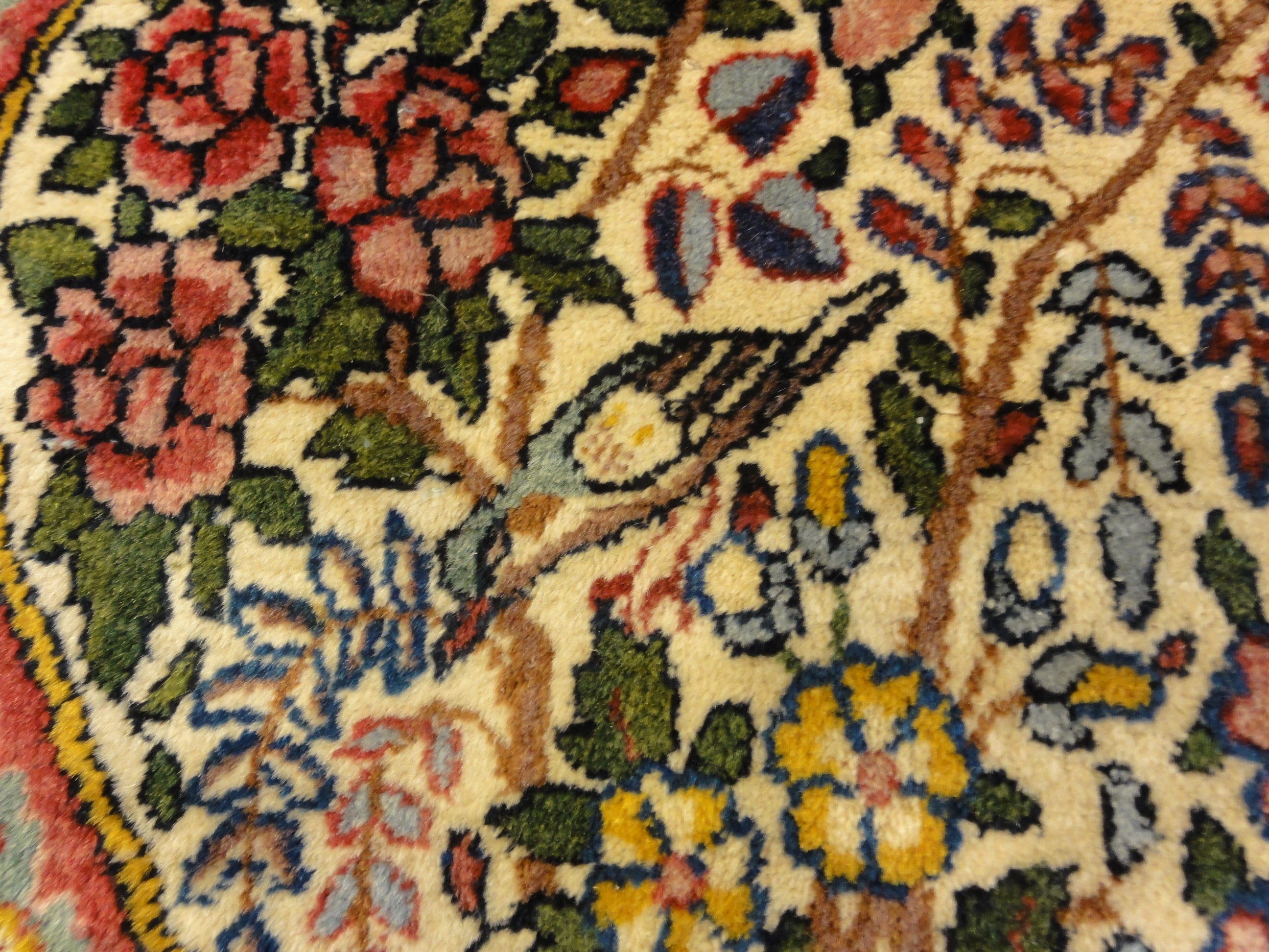 Antique Persian Garden of Paradise Kerman Rug Genuine Authentic Intricate Woven Carpet Art Santa Barbara Design Center Rugs and More