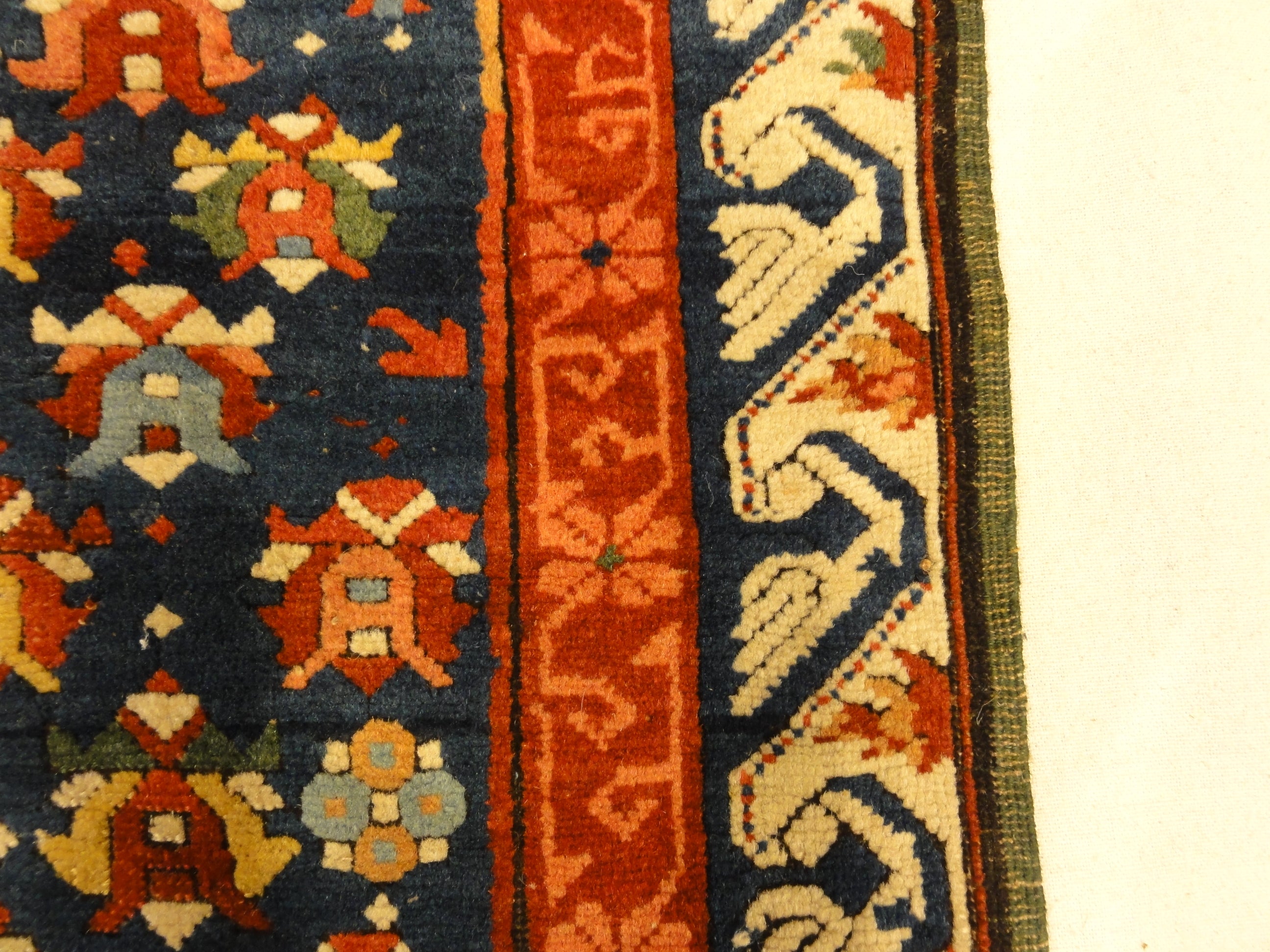 Rare Antique Cabbage Rose Seychour Rug ca. 1850's 30653