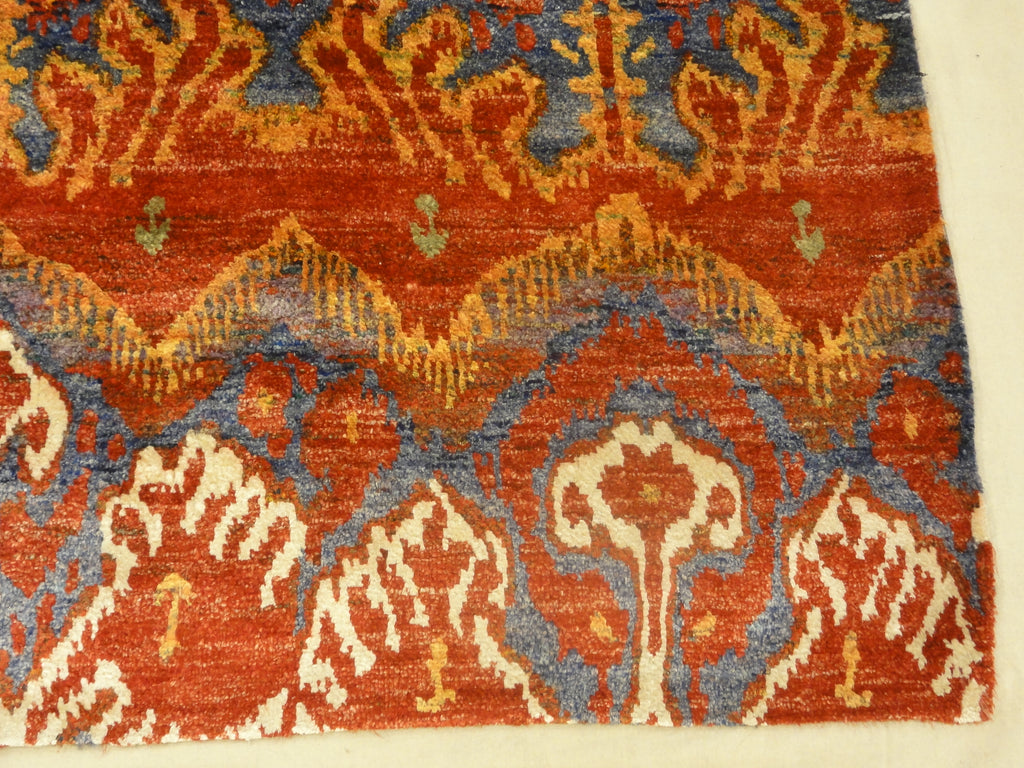 30391 Indian Saree Silk Red Patterned Rug