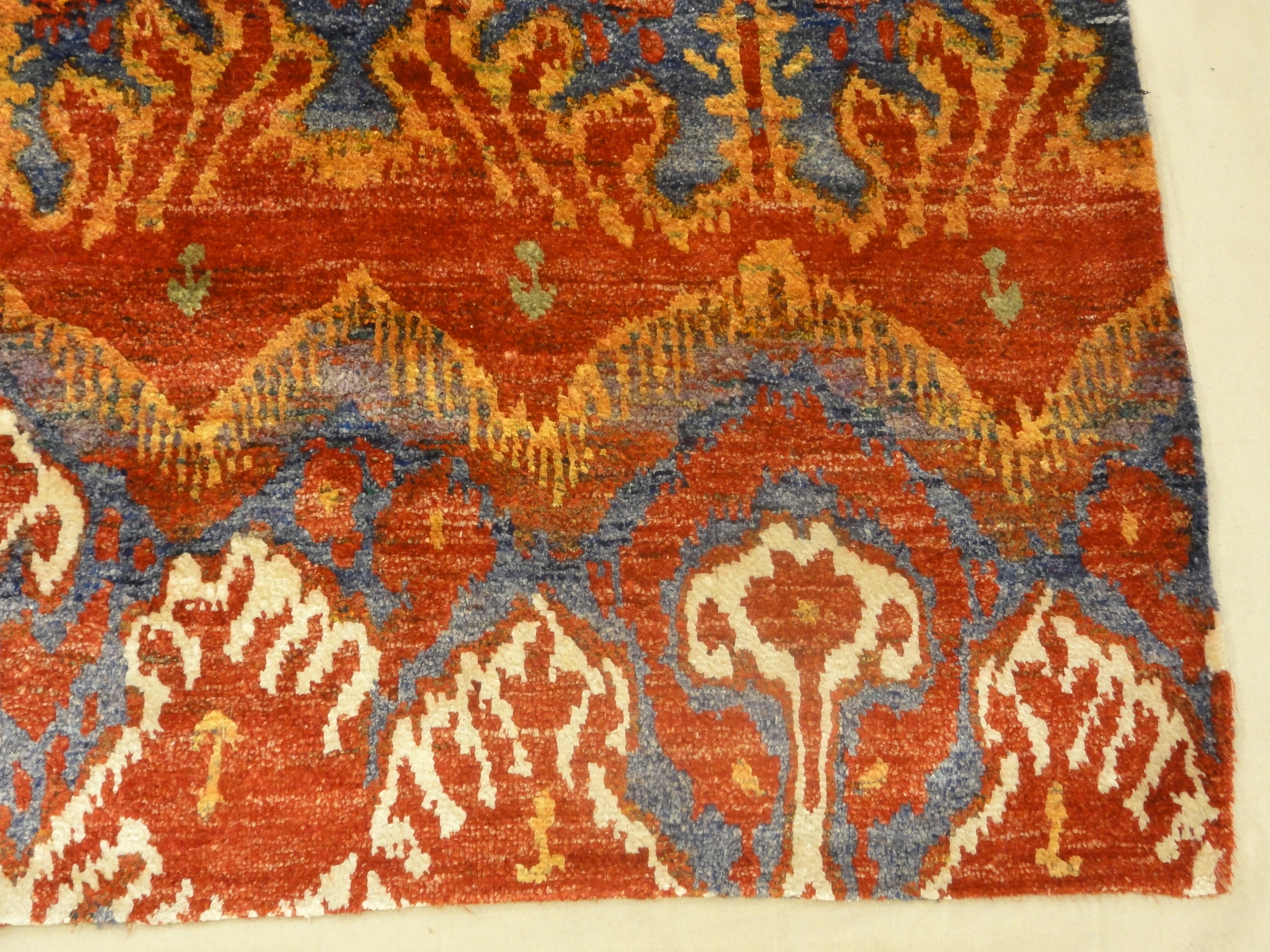 30391 Indian Saree Silk Red Patterned Rug