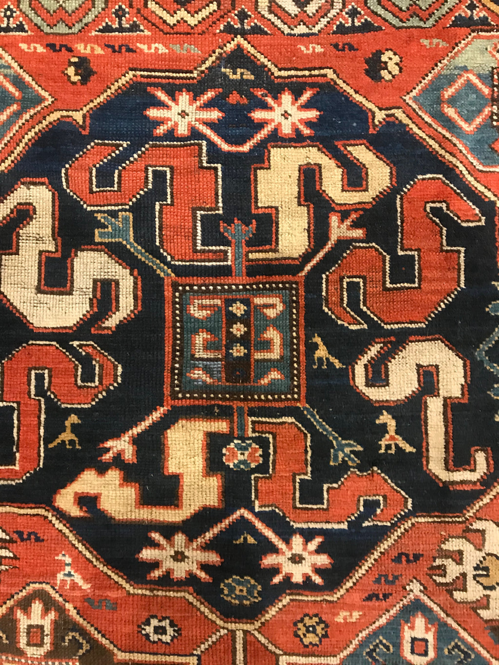 30538 Antique Rare Cloudband Caucasian Chondzoresk Rug