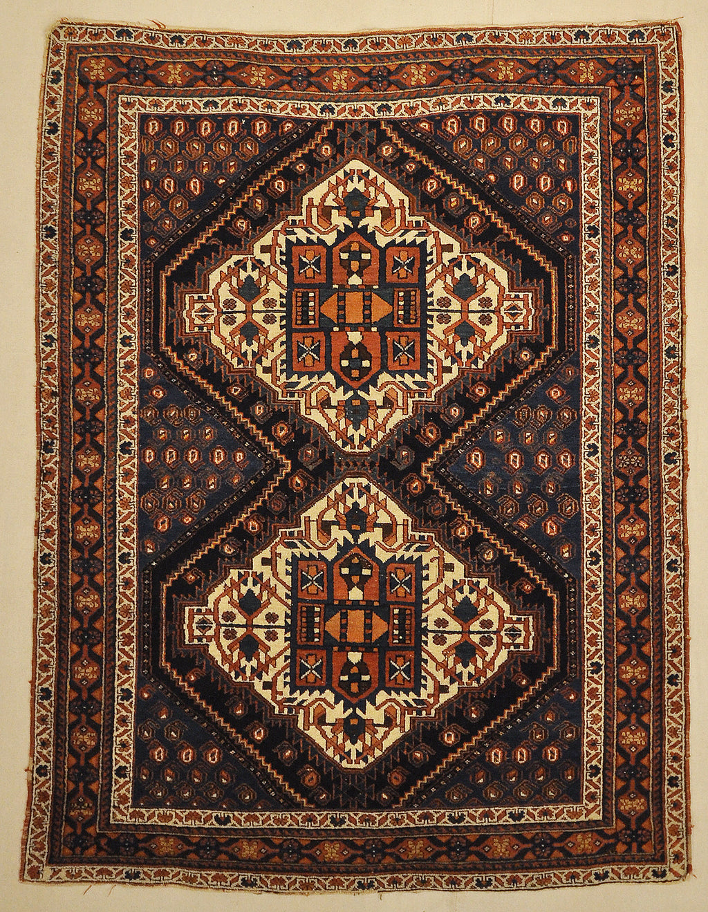 Antique Persian Afshar Medallion Botteh Genuine Woven Carpet Art Authentic Intricate Santa Barbara Design Center Rugs and More