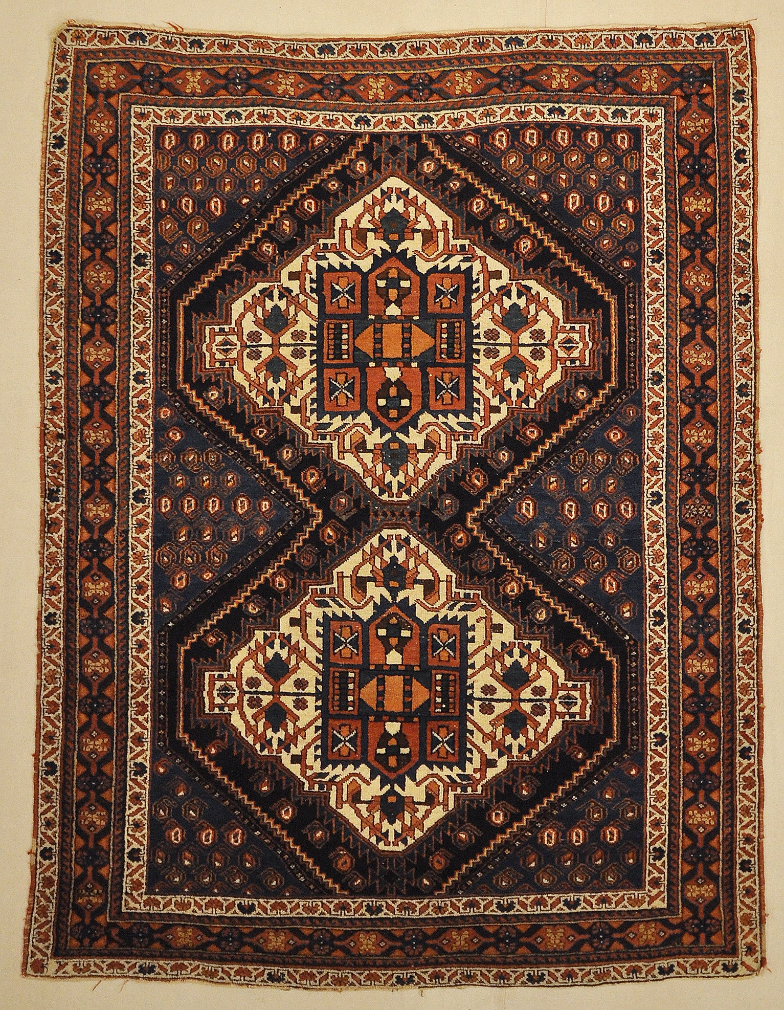 Antique Persian Afshar Medallion Botteh Genuine Woven Carpet Art Authentic Intricate Santa Barbara Design Center Rugs and More