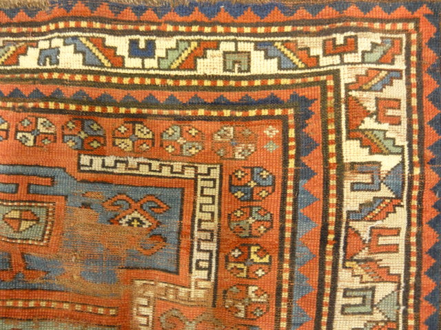 30096 Antique Fachralo Kazak Rare Prayer Rug from Caucasus