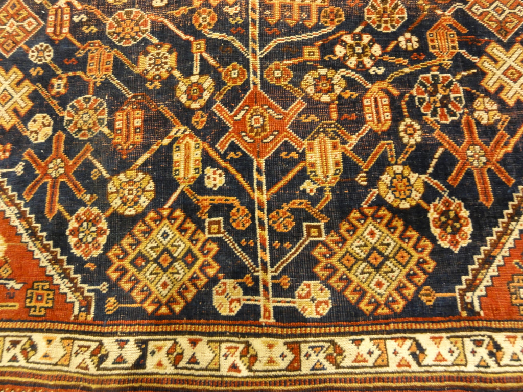 30654 Antique Qashqai Kashkuli Rug ca.1850