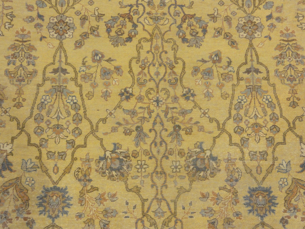 Antique Yellow and Blue Larestan Indian Rug 30433