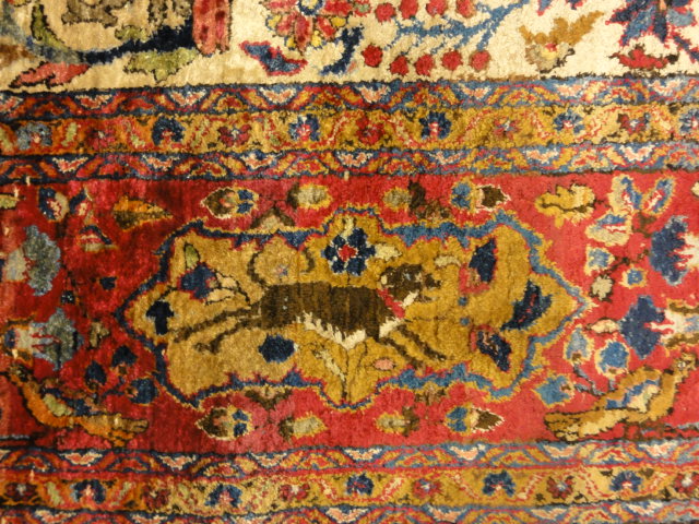 Fine Antique Silk Persian Kashan Tree of Life Rug 30103