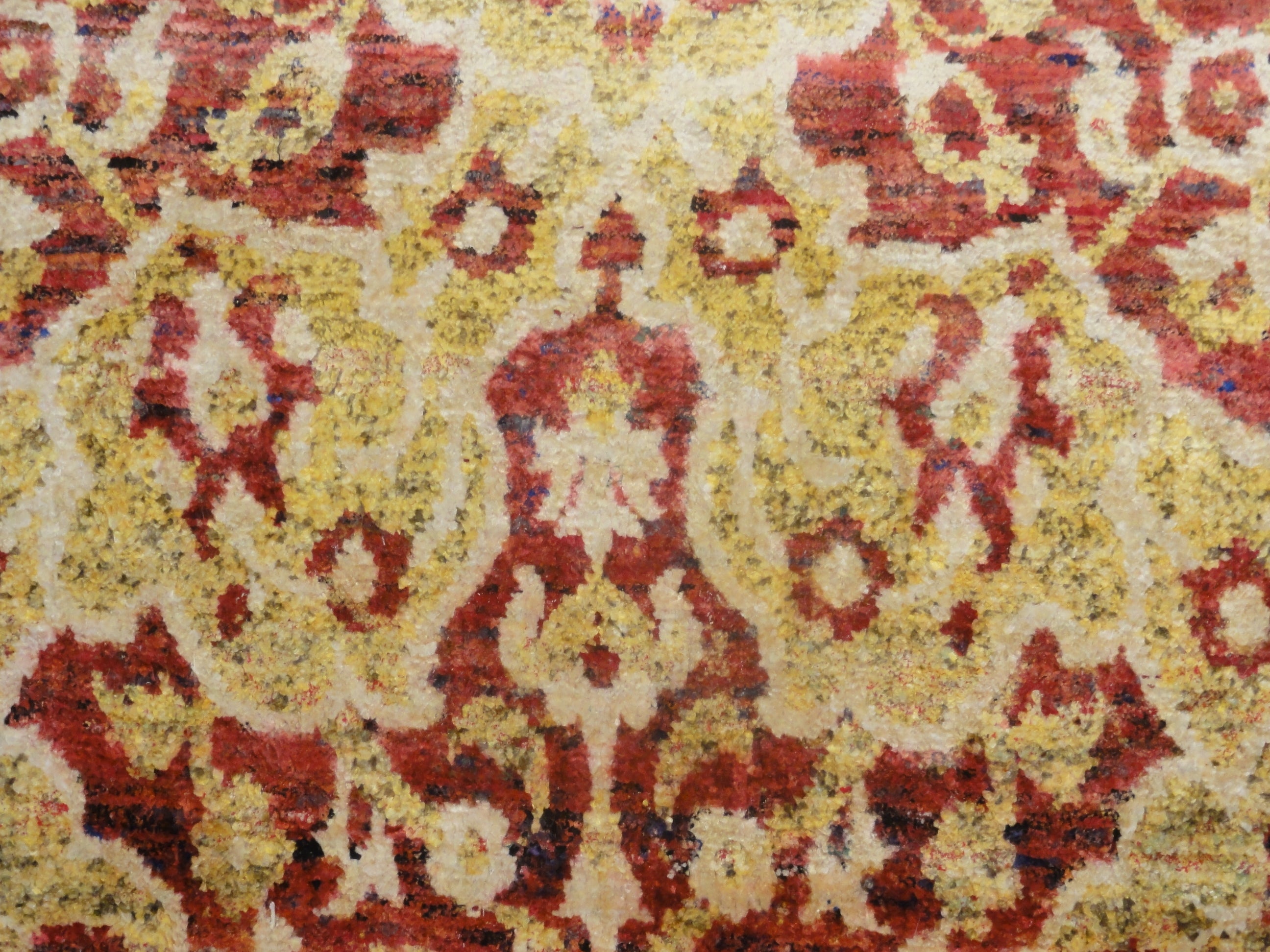 30420 Saree Red Patterned Silk Indian Rug