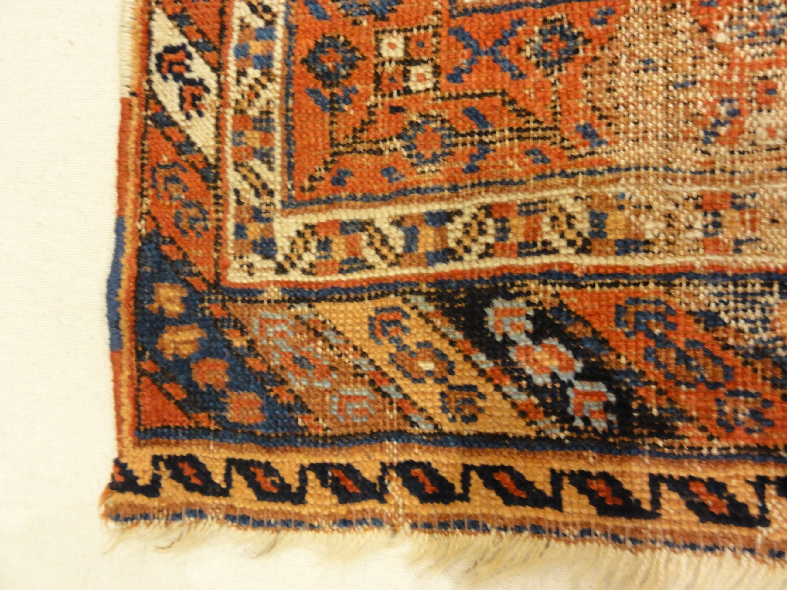 Antique Handwoven Persian Afshar Botteh. A piece of genuine, intricate woven carpet art sold by Santa Barbara Design Center Rugs and More.