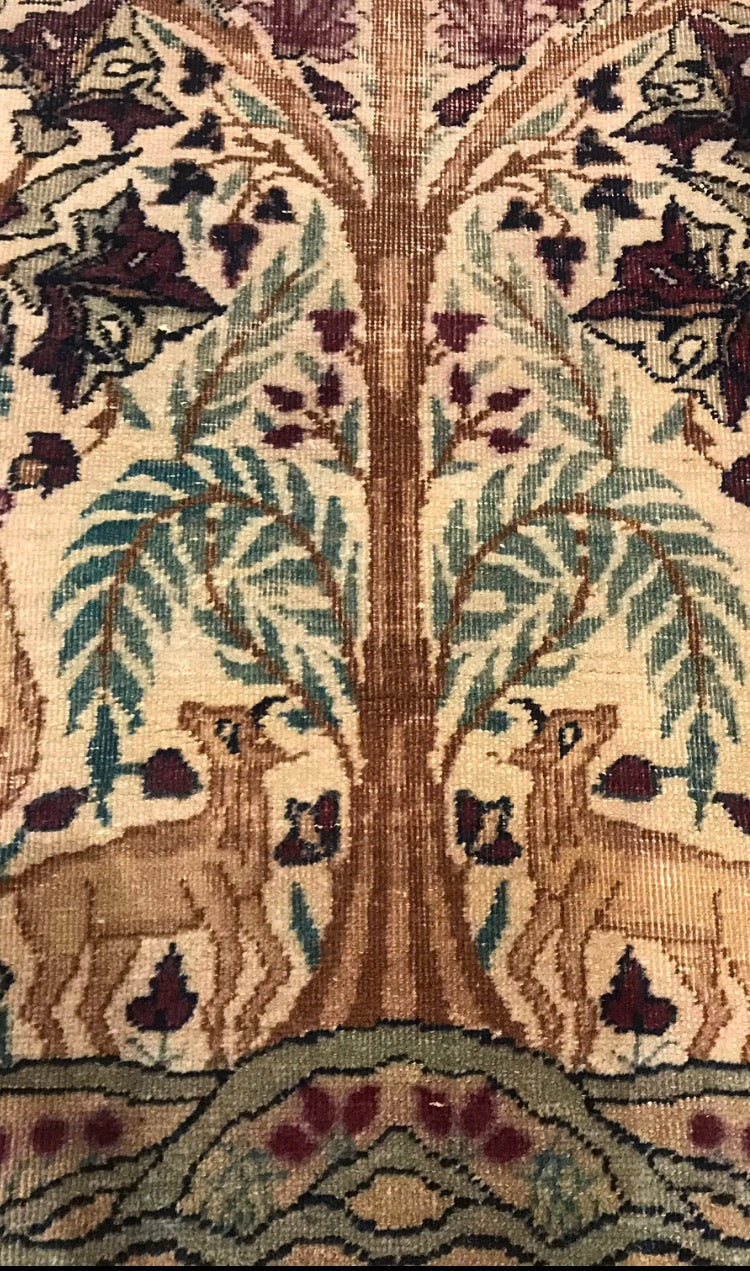 Antique Tree of Life Kerman Rug 34559