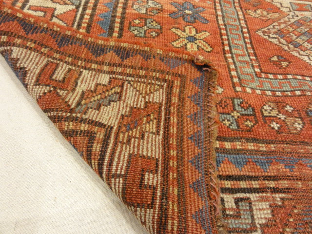 30096 Antique Fachralo Kazak Rare Prayer Rug from Caucasus