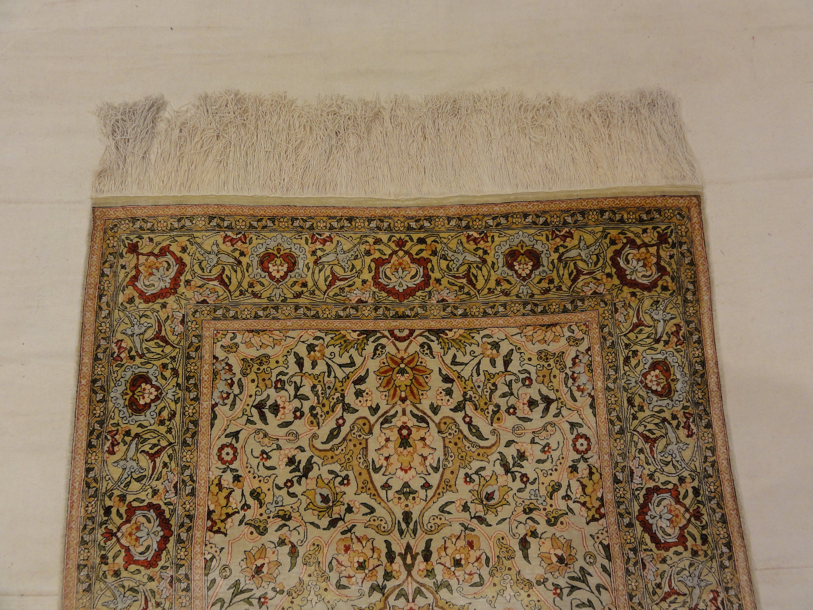 Antique Silk Hereke Turkish with Gold Thread