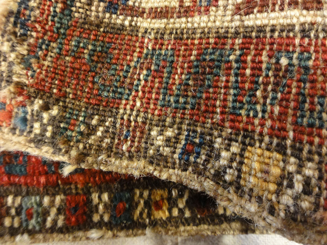 Antique Persian Jaf Kurd Rug Circa 1880. A piece of genuine authentic woven carpet art sold by Santa Barbara Design Center Rugs and More.