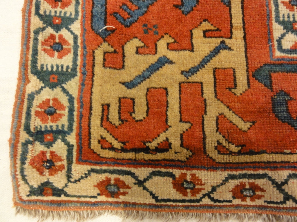 unique 17th Century Proto Kurdish Shrub Rug with Seljuk motives 30698