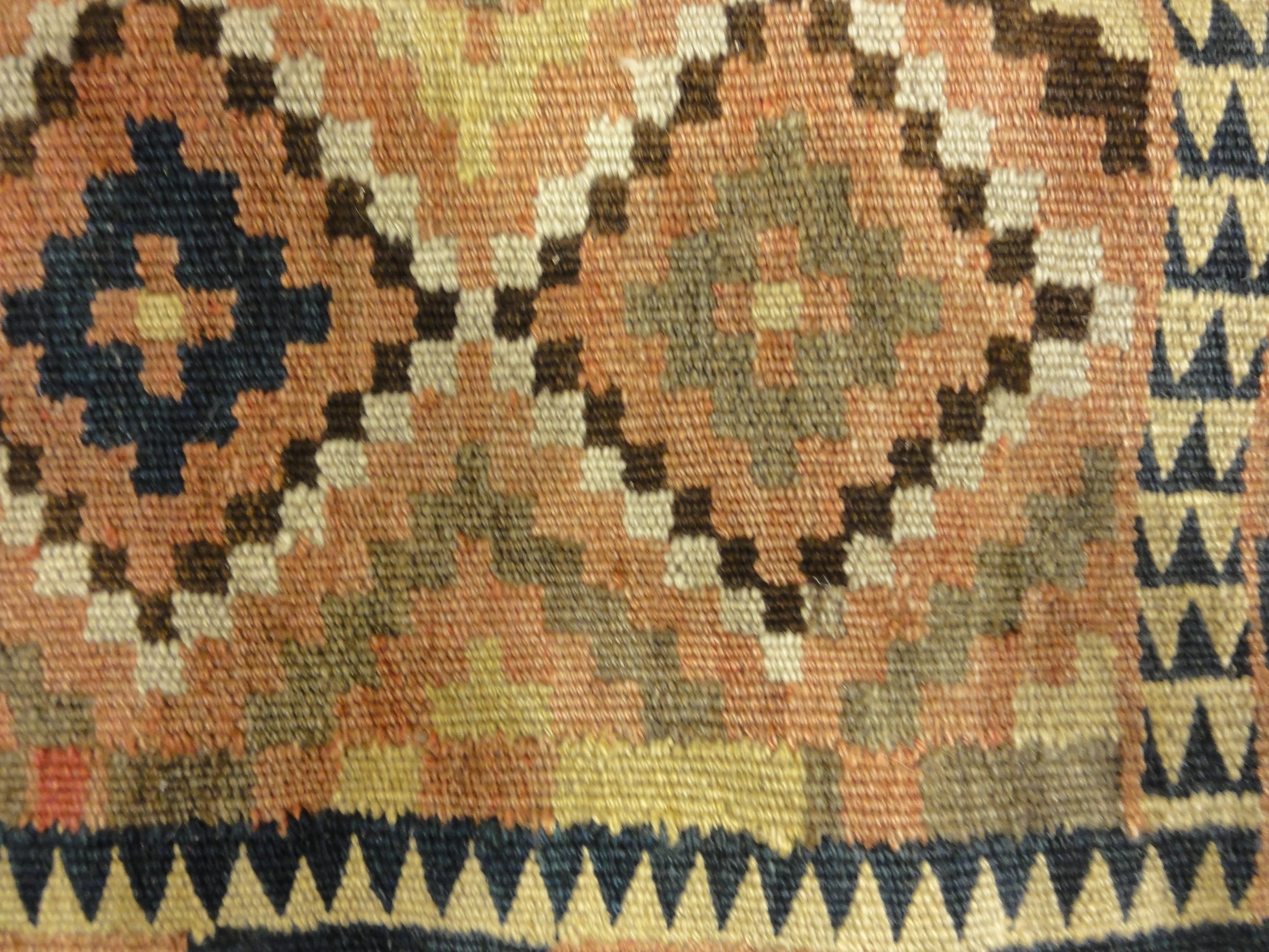 Uzbek Kelim Bag Face Saddle Bag. A piece of authentic genuine antique woven carpet art sold by Santa Barbara Design Center Rugs and More.