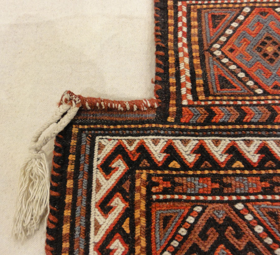 Antique Shahsavan Salt Bag. A piece of antique woven carpet art sold by Santa Barbara Design Center, Rugs and More in Santa Barbara, California.