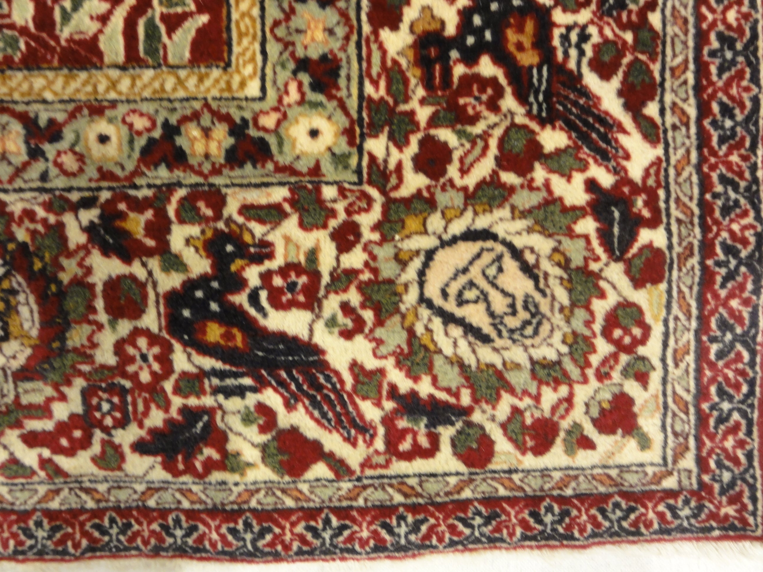 Antique Mughal Indian Emperial Rug. A piece of genuine authentic antique woven carpet art sold by Santa Barbara Design Center, Rugs and More.