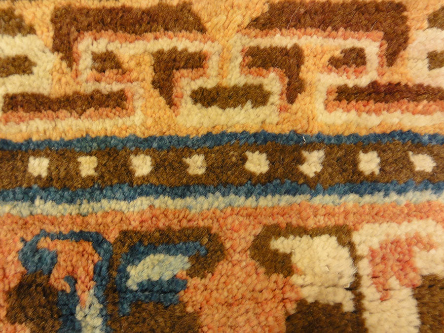 Antique Tibetan Chair Cover. A piece of antique woven carpet art sold by Santa Barbara Design Center, Rugs and More in Santa Barbara, California.