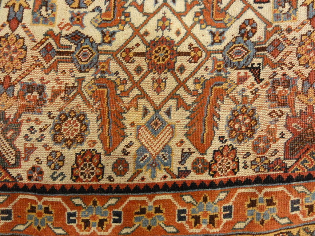 Rare Antique Qashqai with Ivory Background 30220