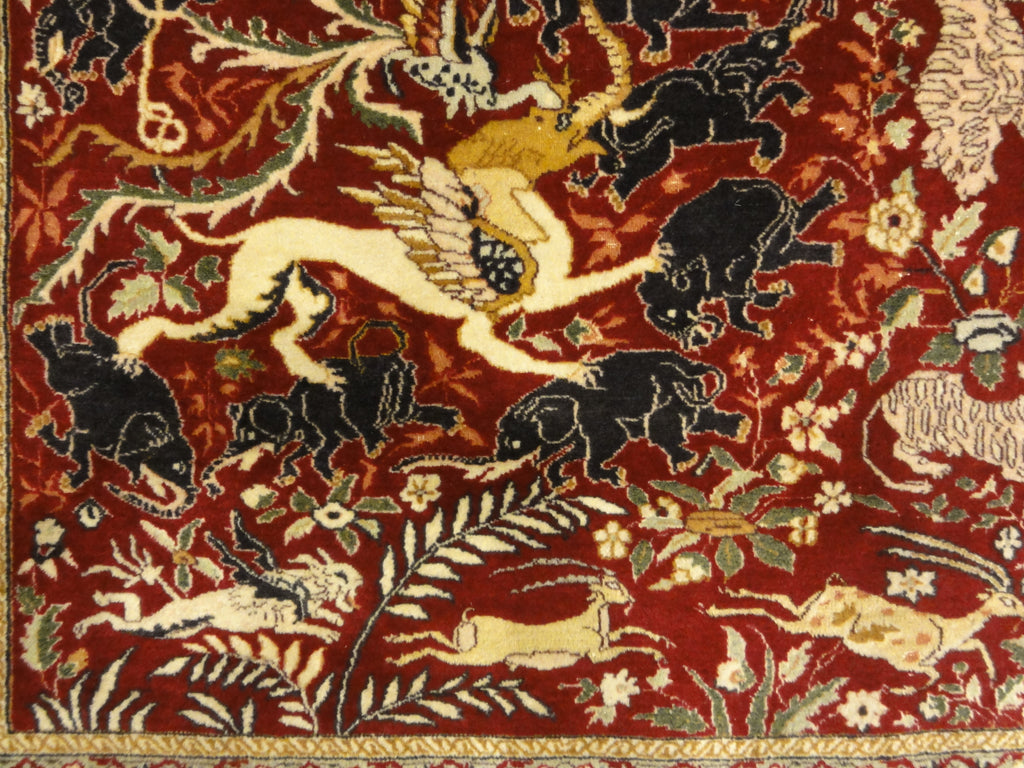 Antique Mughal Indian Emperial Rug. A piece of genuine authentic antique woven carpet art sold by Santa Barbara Design Center, Rugs and More.