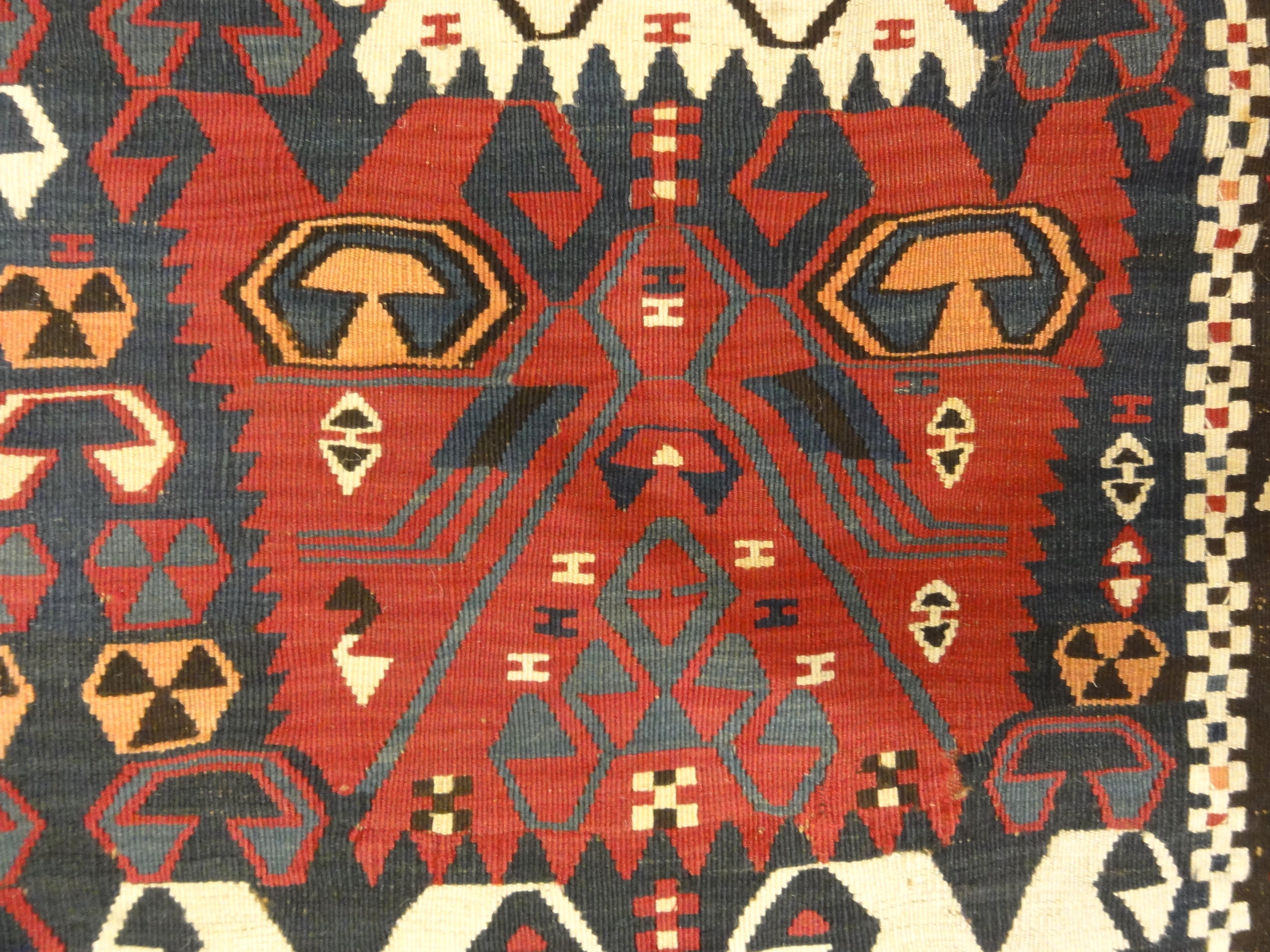 30155 Antique turkish Kelim Tribal Rug Featuring Goddess of Anatolia and Phoenixes