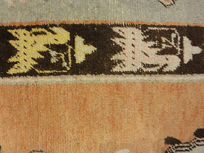 Oushak rugs began just south of Istanbul, Turkey, named after the town: Oushak. The Oushak carpet is Persian-influenced unlike most Turkish rugs. The town of Oushak has produced Turkish rugs ever since the 15th century. 