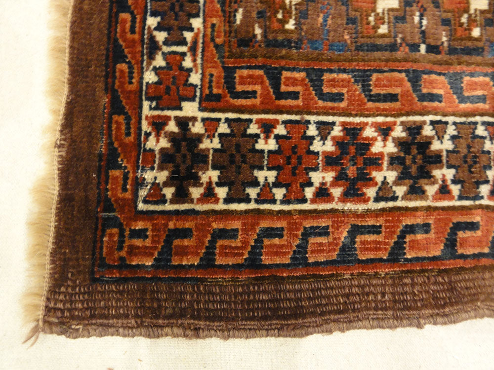 Antique Yomud Chuval Bagface from Turkestan. A piece of genuine authentic woven carpet art sold by Santa Barbara Design Center, Rugs and More.
