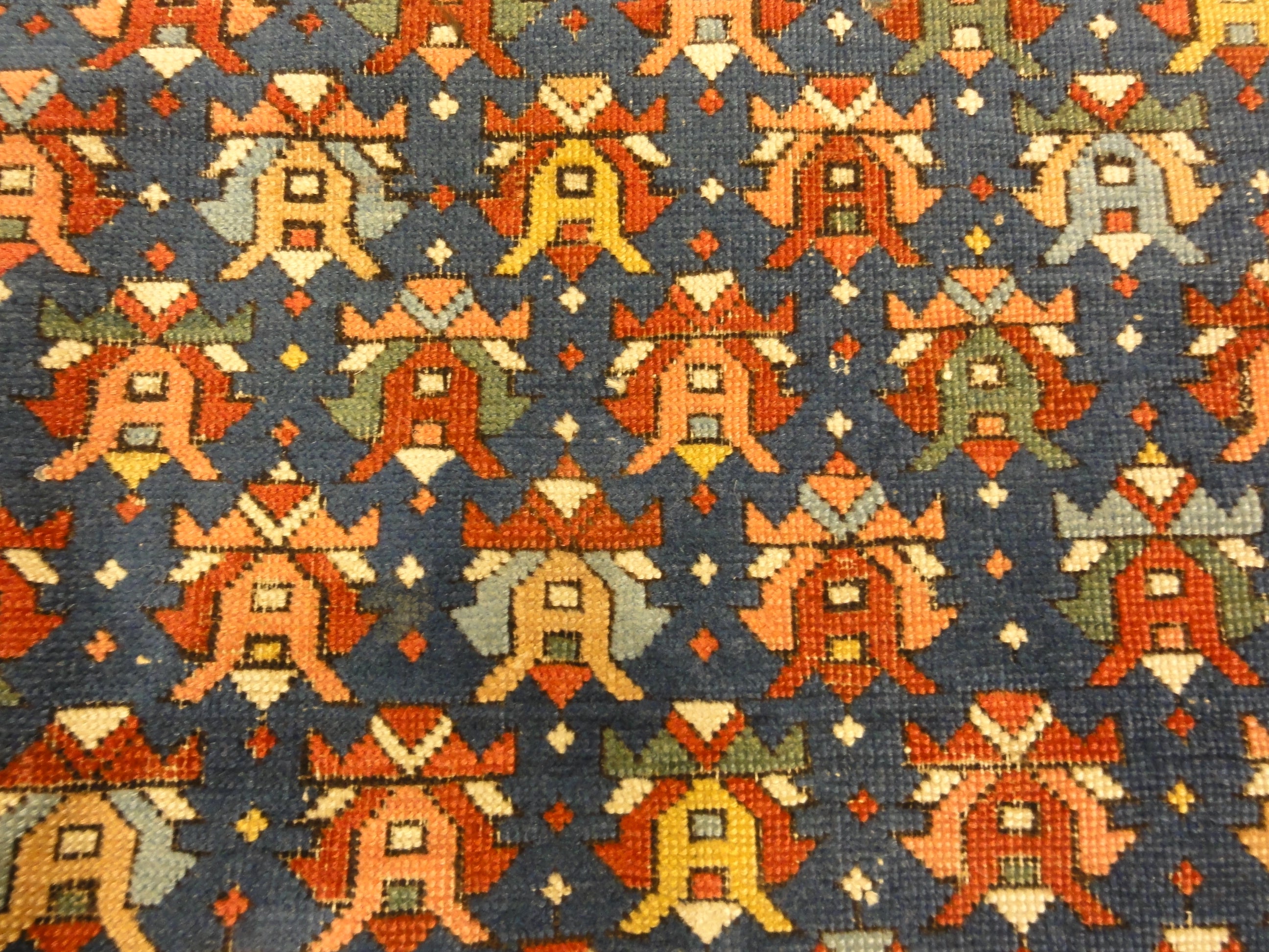 Rare Antique Cabbage Rose Seychour Rug ca. 1850's 30653