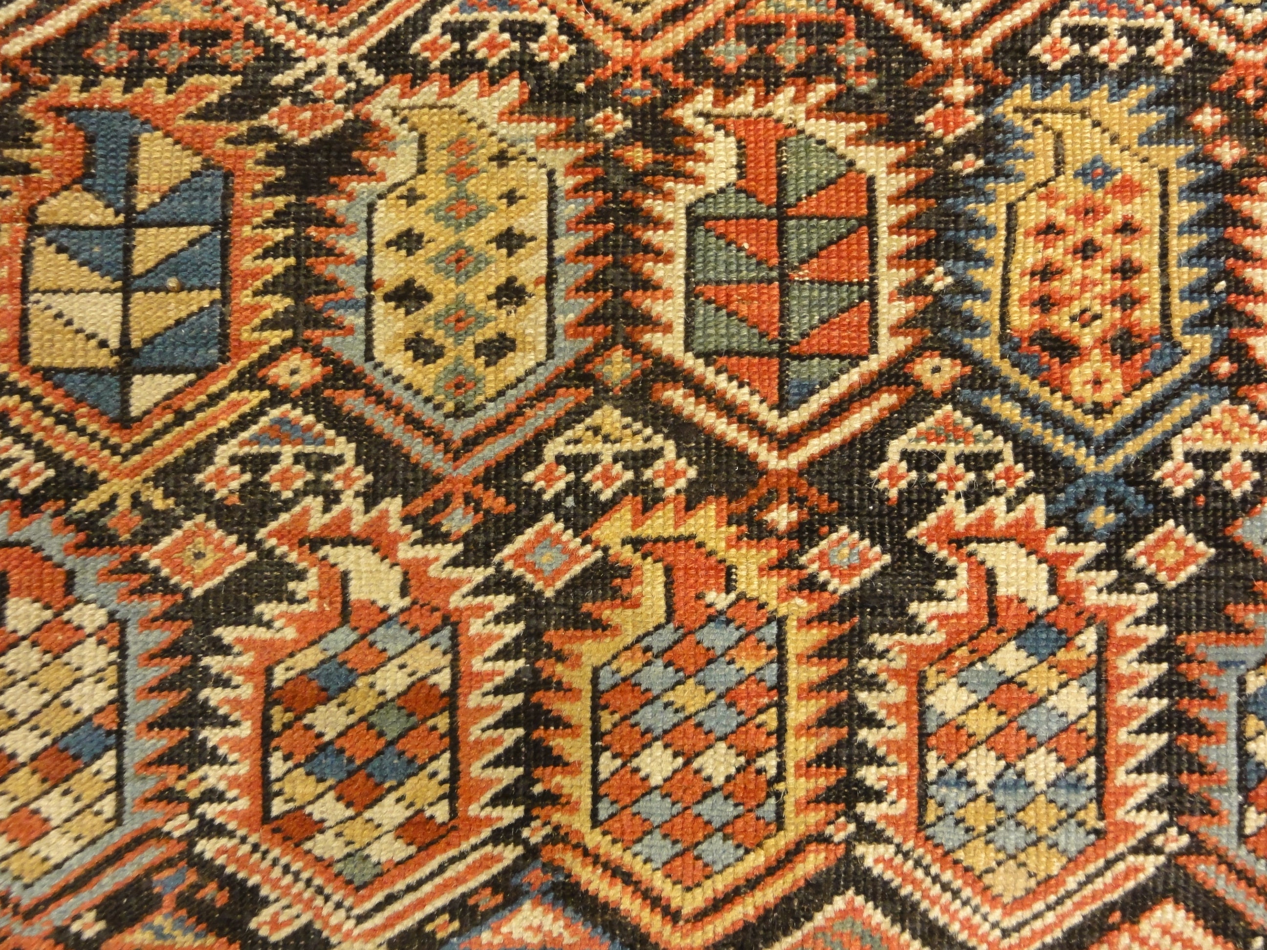 Rarest Antique Maraseli Shirvan Caucasian Prayer Rug. A piece of genuine woven carpet art sold by the Santa Barbara Design Center, Rugs and More.