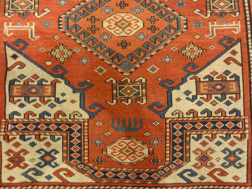 Finest Rare Museum Quality Caucasian Kazak Rug From the Early 19th Century. Genuine Woven Carpet Art. Santa Barbara Design Center Rugs and More.