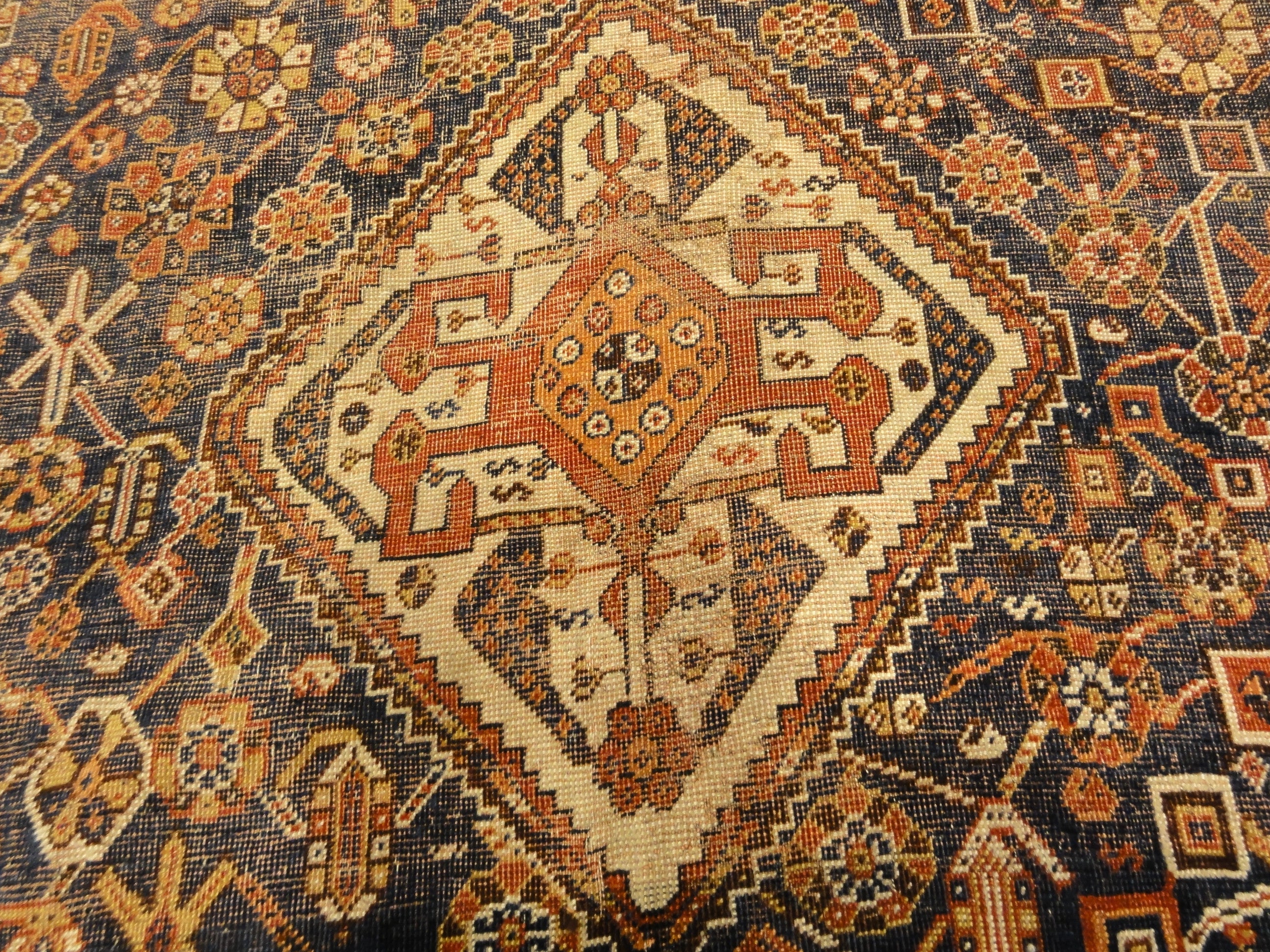 30654 Antique Qashqai Kashkuli Rug ca.1850