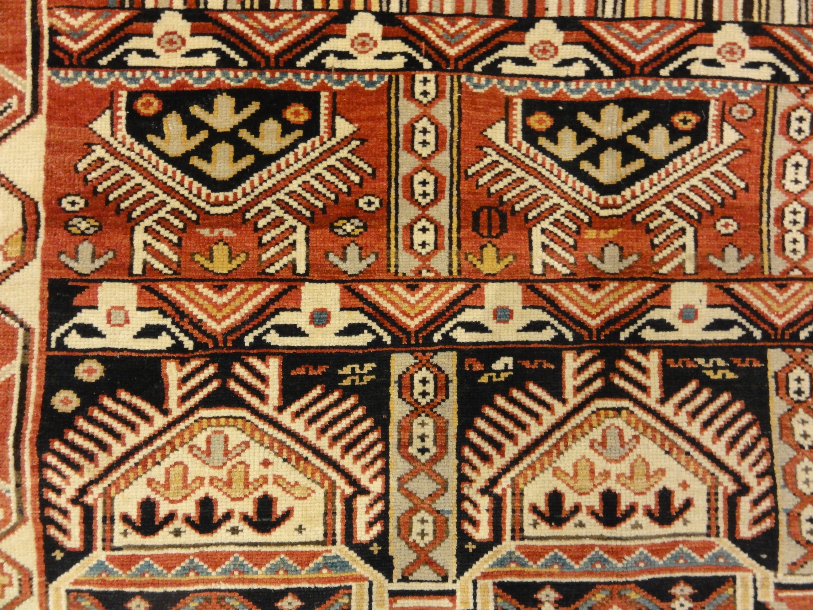 Fine Antique Shirvan meditation Rug with Aya Sofia woven Ca. 1880 mint condition 36232