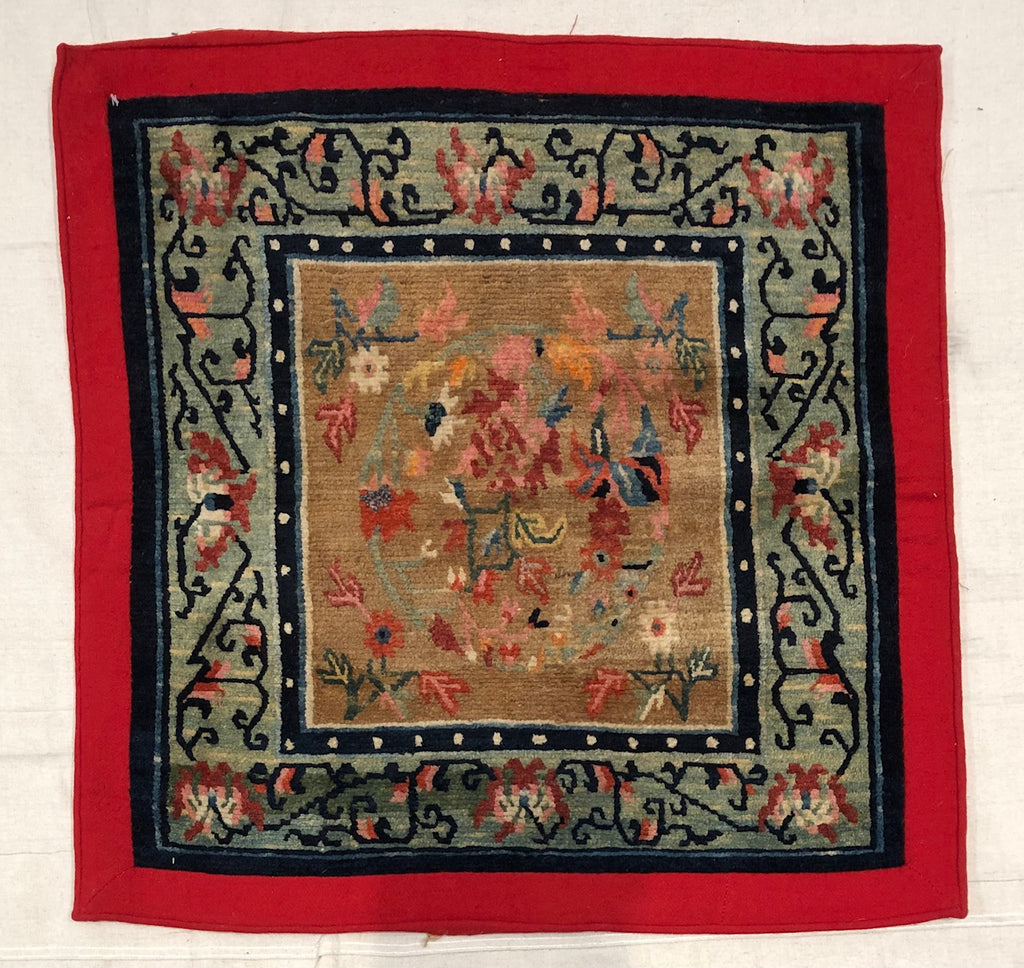Antique Tibetan Floor Meditation Mat-rugsandmore