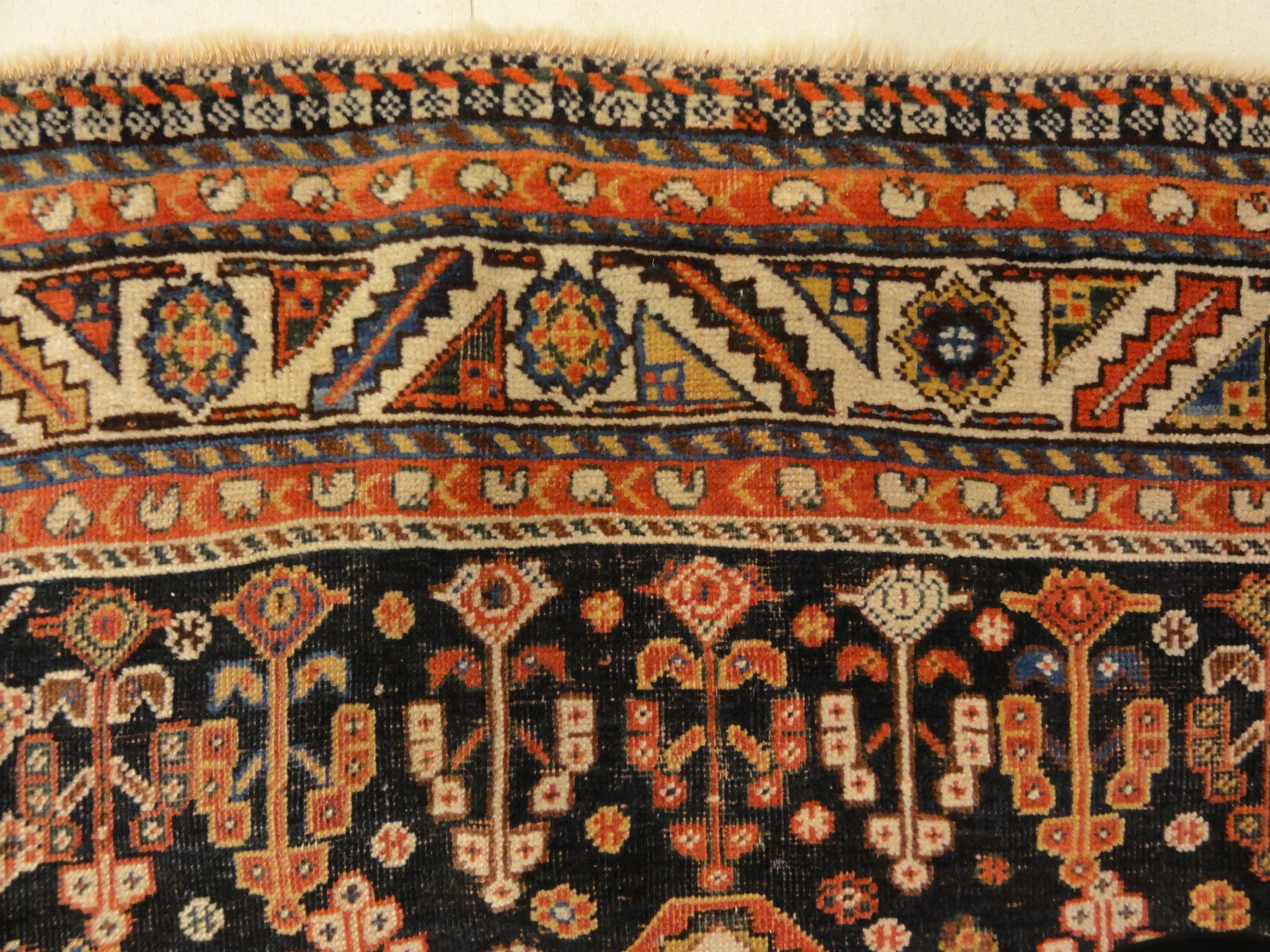 Antique Persian Qashqai 19th Century Rug Genuine Authentic Intricate Woven Carpet Art Santa Barbara Design Center Rugs and More