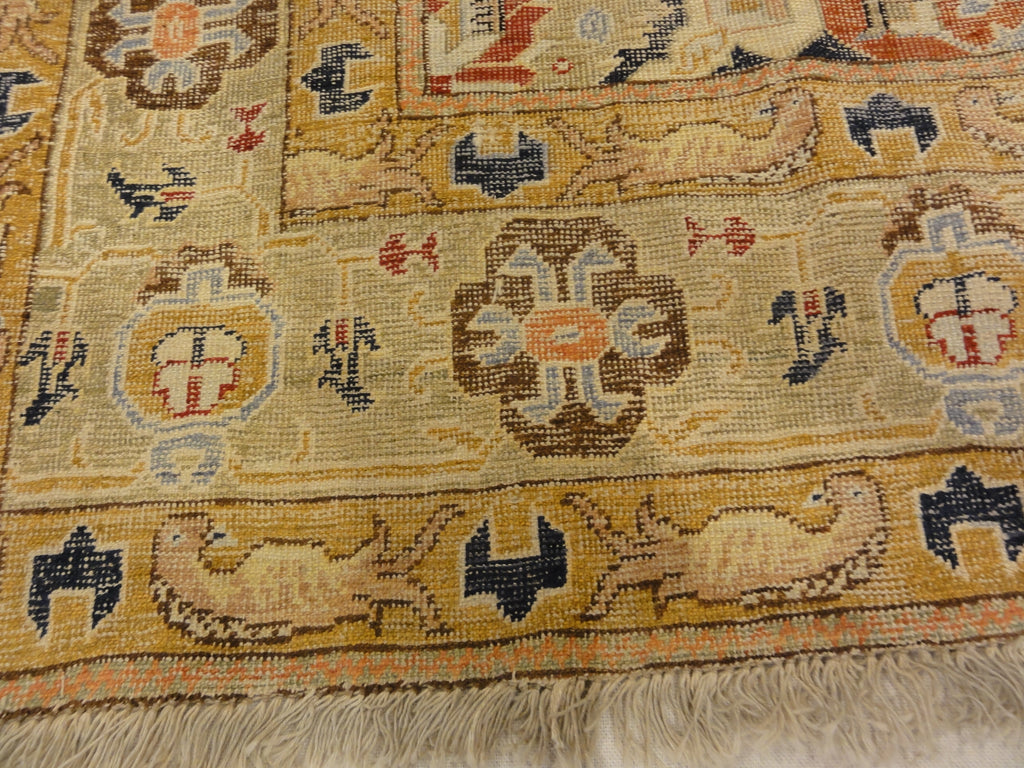 Classical Silk Collectible Caucasian Kayran in Great Condition. A piece of genuine, woven carpet art sold by Santa Barbara Design Center.