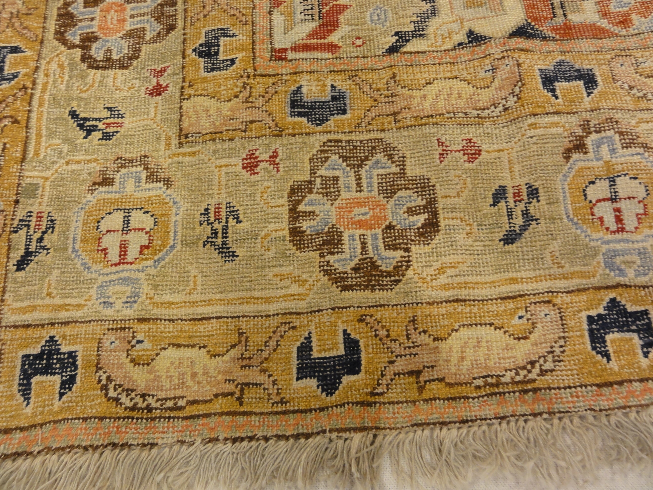 Classical Silk Collectible Caucasian Kayran in Great Condition. A piece of genuine, woven carpet art sold by Santa Barbara Design Center.
