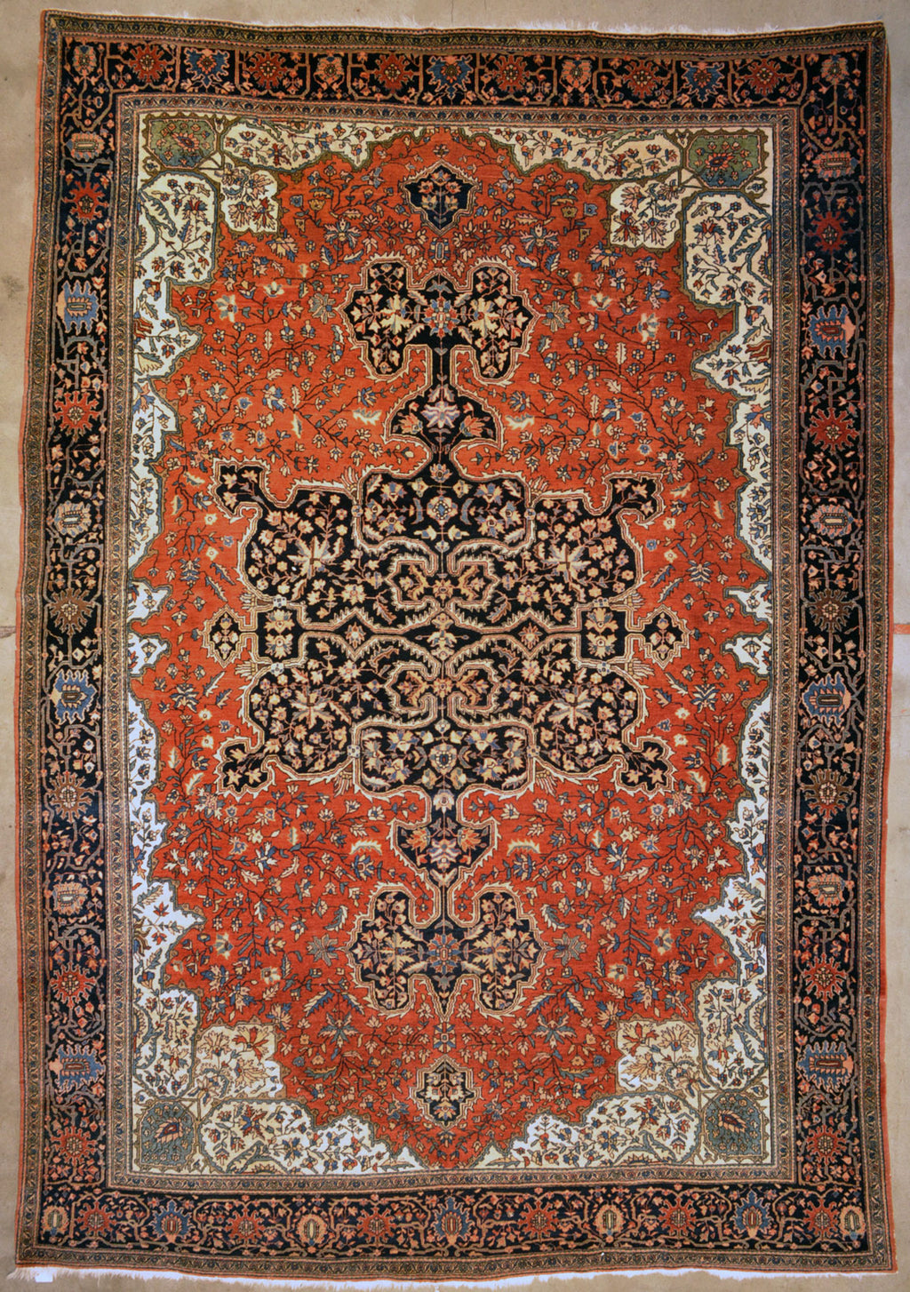 Antique Farahan Sarouk Rug Santa Barabara